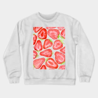 Watercolor strawberry slices pattern Crewneck Sweatshirt